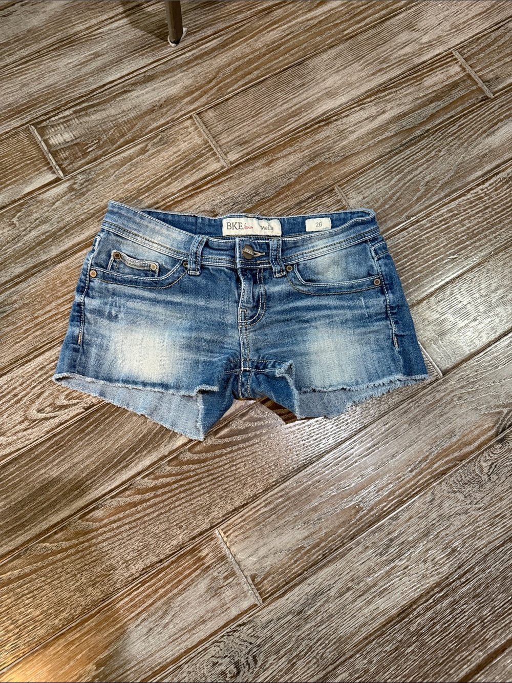 BKE Distressed Denim Cutoff Shorts in Blue